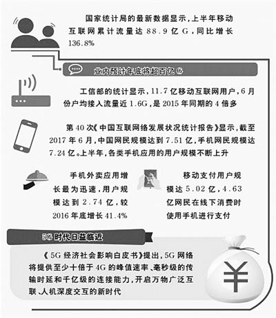 今年全国移动流量累计或超百亿G 流量社会催生新业态