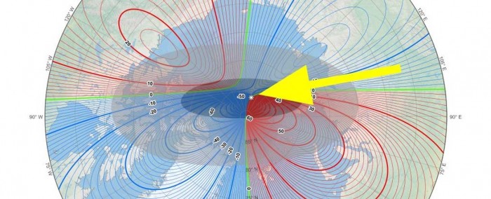 地球磁性北极正朝西伯利亚快速移动
