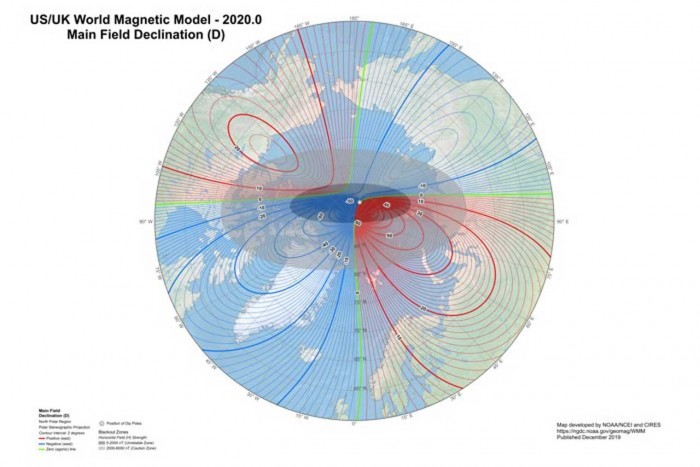 地球磁性北极正朝西伯利亚快速移动