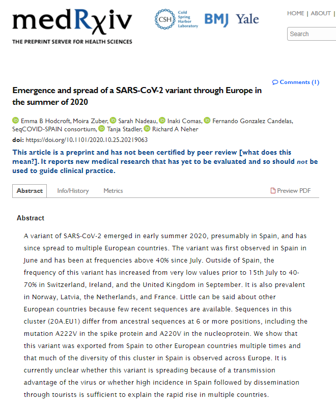 科学家在欧洲发现了一种新冠病毒新型变种