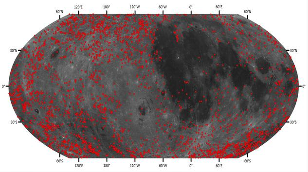 月球陨坑数量超乎预料，现已发现10万多个