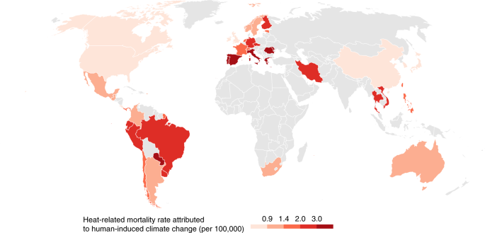 1/3与高温有关的死亡可归因于人类引起的气候变化